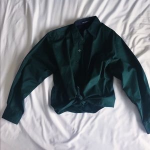 PORT AUTHORITY Dark Green Button Down Shirt